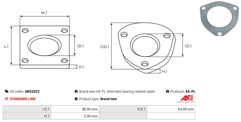 Remondikomplekt, generaator, AS-PL ARS2022
