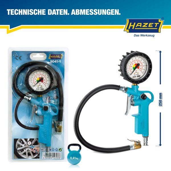 HAZET 9041-1 Compressed-air Tyre Pressure Gauge/Inflator