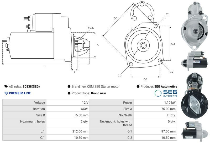 AS-PL S0838(SEG) Starteris