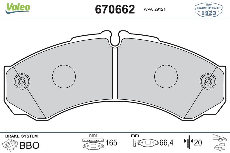 Plaquettes+de+frein+à+disque VALEO 670662