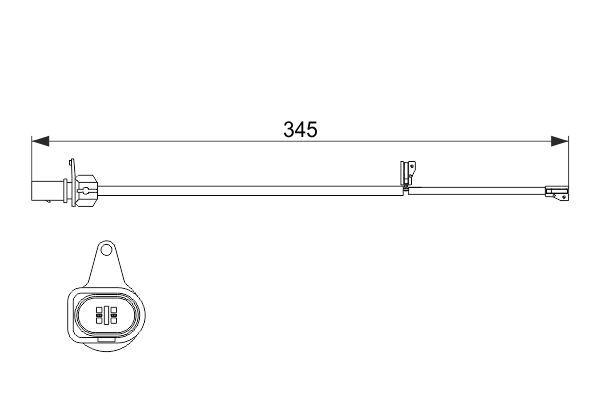 Конт. попер. сигналу, знос гальм. накл., Audi A6 C7 A7 Q5 08-18, Bosch 1987474507