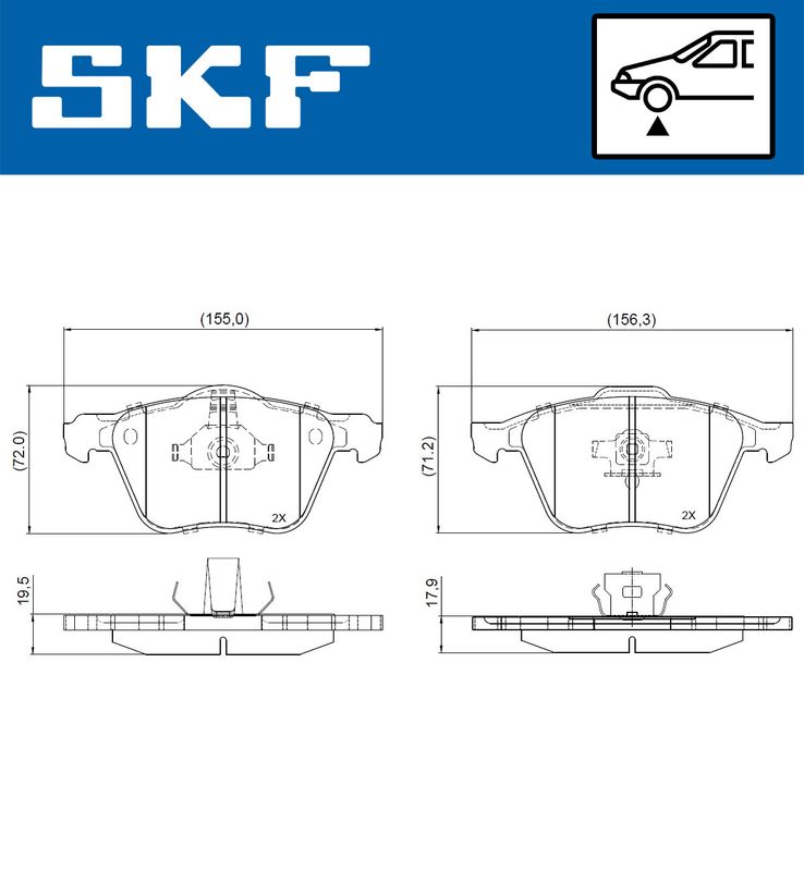 SKF fékbetétkészlet, tárcsafék VKBP 80956