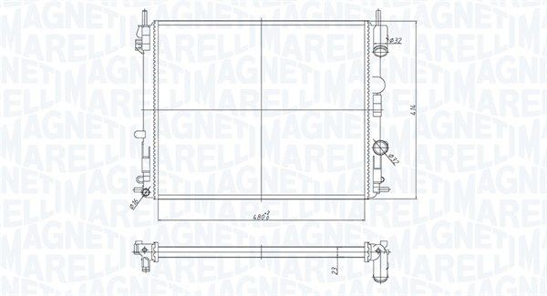 Радіатор, система охолодження двигуна, Magneti Marelli 350213182200