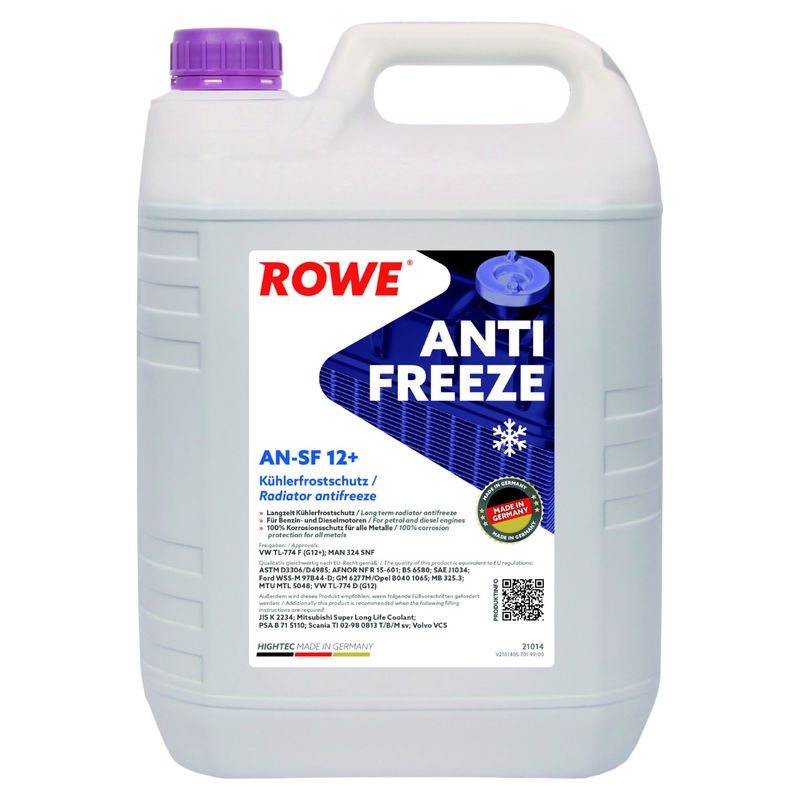 ROWE 21014-0050-99 Антифриз (фіолетовий) G12/G12+ (5L) AN-SF 12+ HIGHTEC ANTIFREEZE (концентрат)