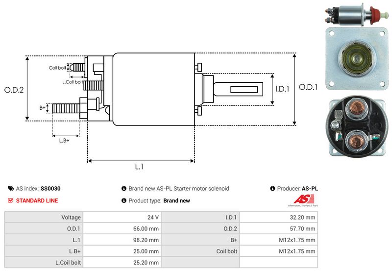 AS-PL SS0030 Solenoid Switch, starter