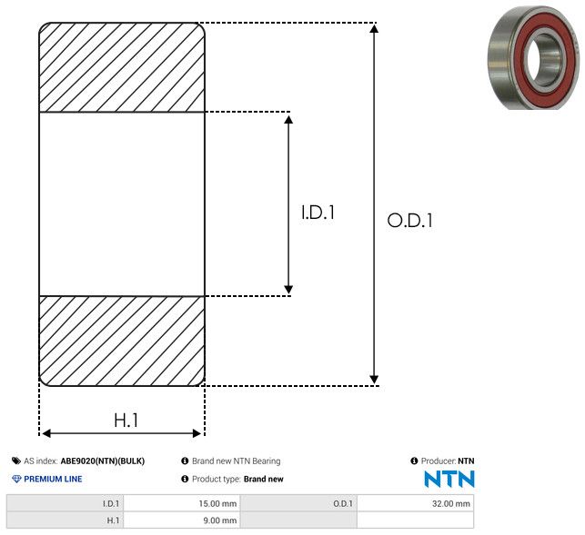 AS-PL ABE9020(NTN)(BULK) Bearing