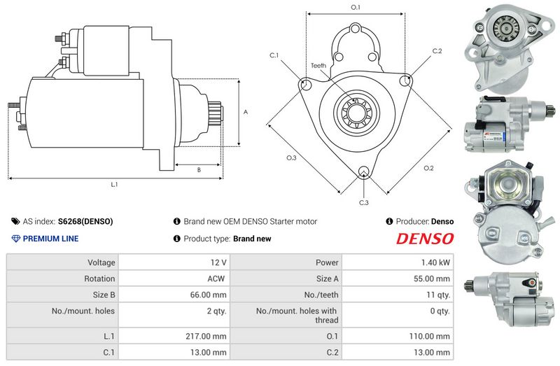 AS-PL S6268(DENSO) Starter