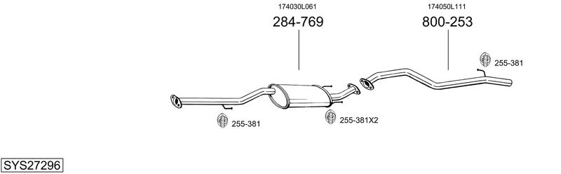 BOSAL kipufogórendszer SYS27296