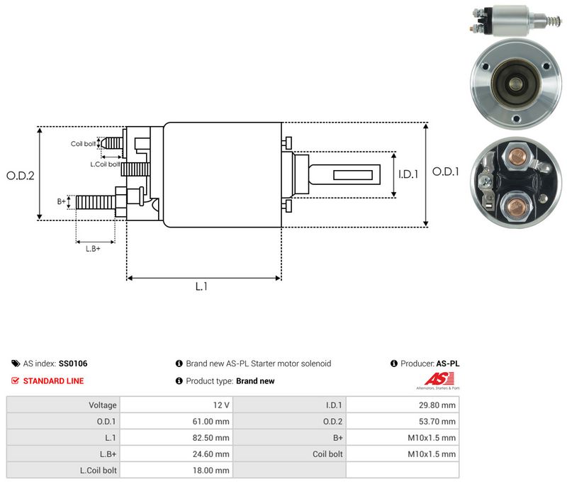 Magnetlülitus, starter, AS-PL SS0106