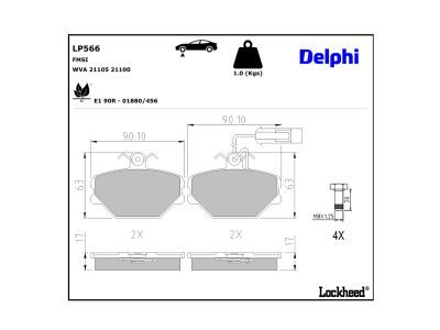 DELPHI LP566 - Brake Pad Set, disc brake