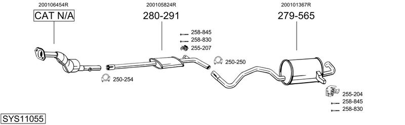 BOSAL kipufogórendszer SYS11055