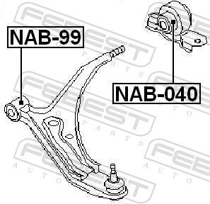 FEBEST NAB-040 Mounting, control/trailing arm