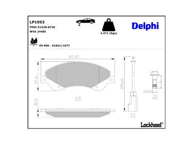 DELPHI LP1953 Brake Pad Set, disc brake