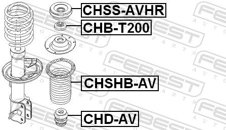 Верхня опора, стійка амортизатора, Febest CHSS-AVHR
