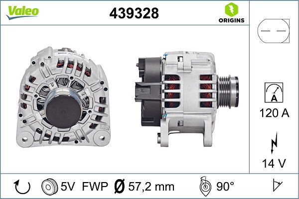 alternátor VW, 14V/120A 439328
