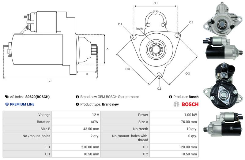 AS-PL S0629(BOSCH) Starter