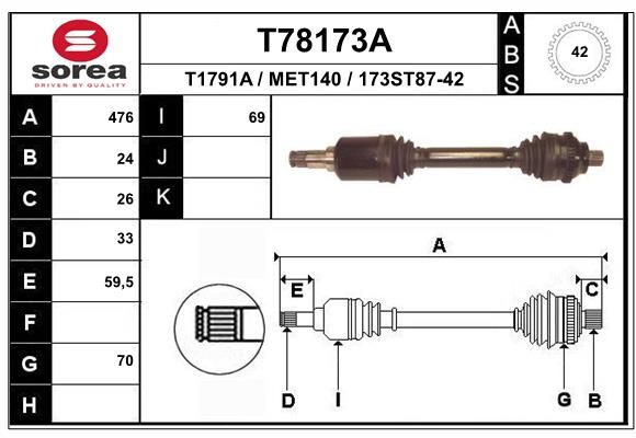 EAI hajtótengely T78173A