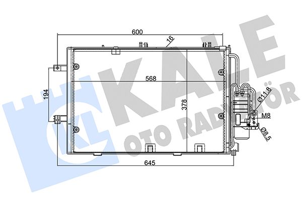 KALE OPEL Радиатор кондиционера Combo Tour,Corsa C