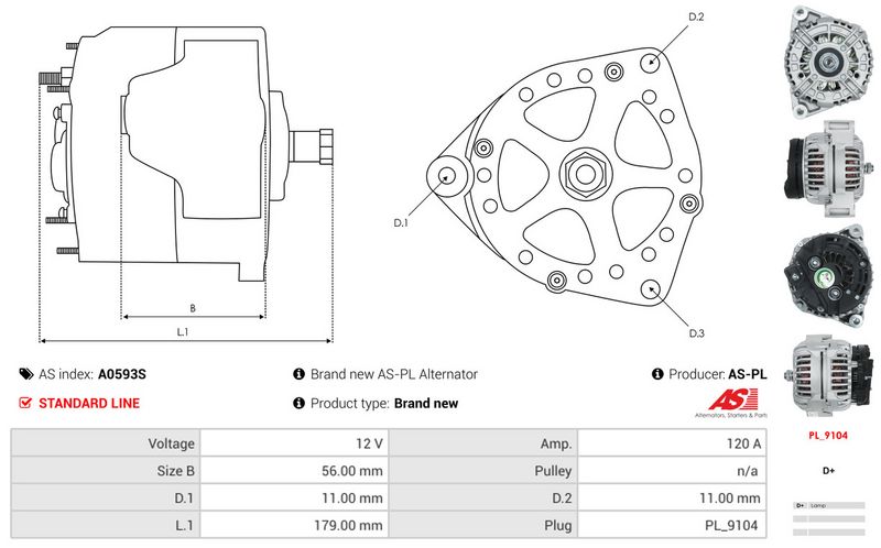 AS-PL A0593S Alternator