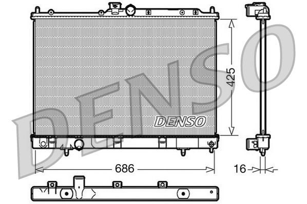 Радіатор, система охолодження двигуна, Denso DRM45031