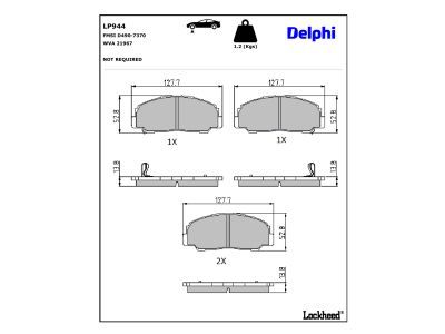 DELPHI LP944 - Brake Pad Set, disc brake