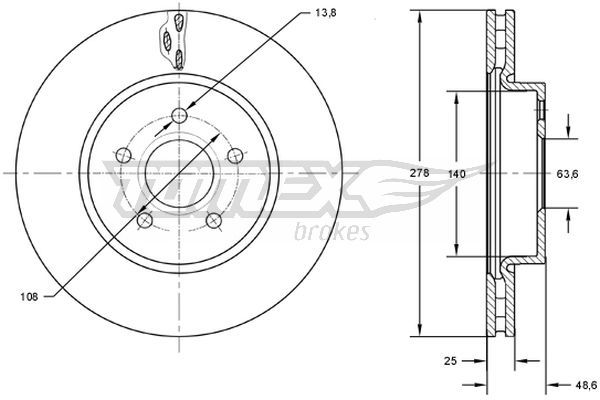 TOMEX Brakes féktárcsa TX 73-02