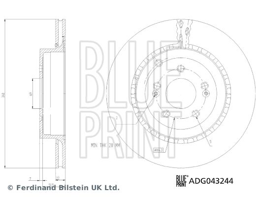 BLUE PRINT Remschijf ADG043244