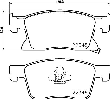 Комплект гальмівних накладок, дискове гальмо, Hella 8DB355024-781