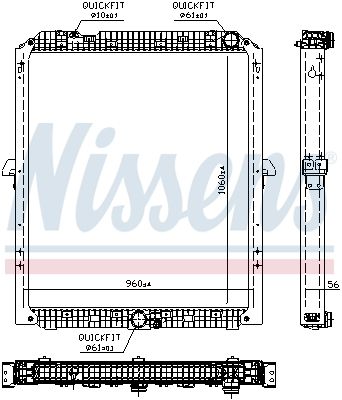 chladič vodní MB Actros MP4 s rámem 67176