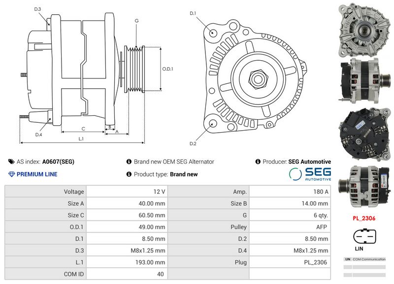 AS-PL A0607(SEG) Alternator