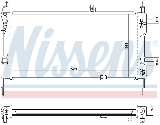 Радіатор, система охолодження двигуна, KADETT E(84-)1.2(+)[OE 1302 049]), Nissens 632391