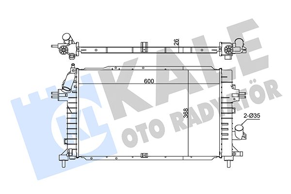 KALE OPEL Радиатор охолодження Astra H 1.3/1.9CDTI