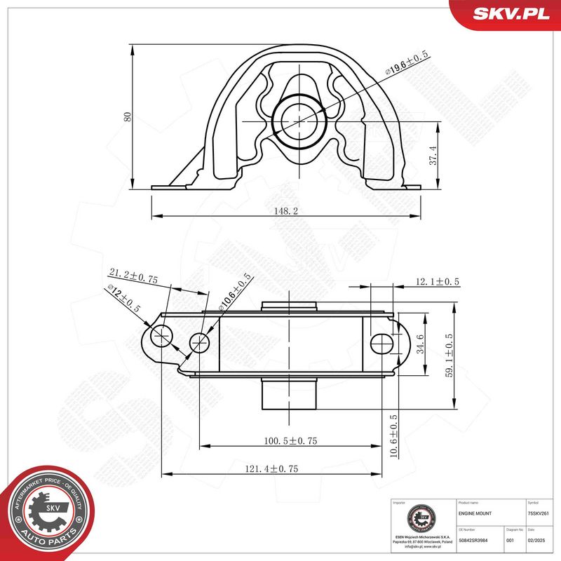 ESEN SKV 75SKV261 Mounting, engine