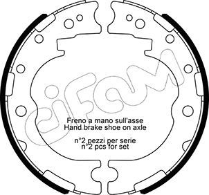 CIFAM fékpofakészlet, rögzítőfék 153-637