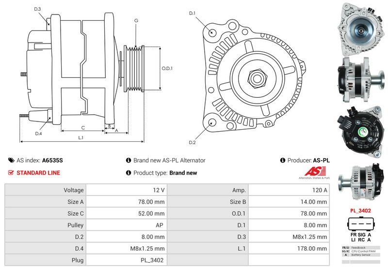 AS-PL A6535S Alternator