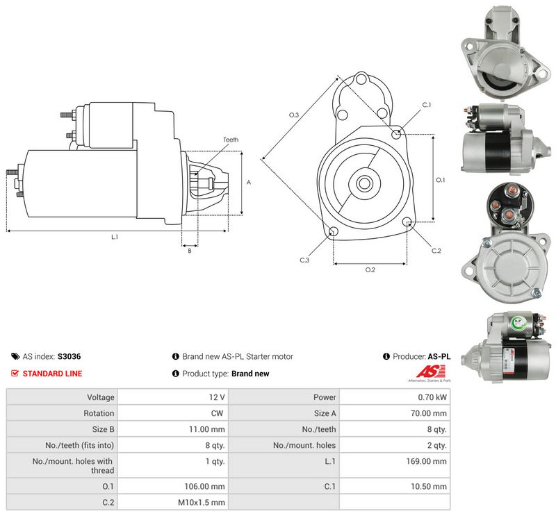 Starter, AS-PL S3036