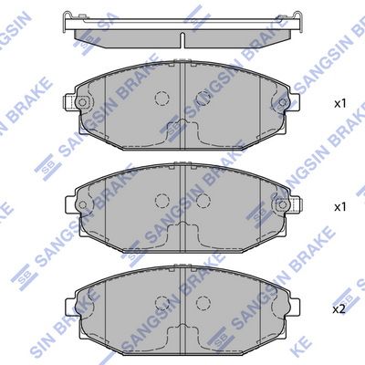 Комплект гальмівних накладок, дискове гальмо, Hi-Q SP1053