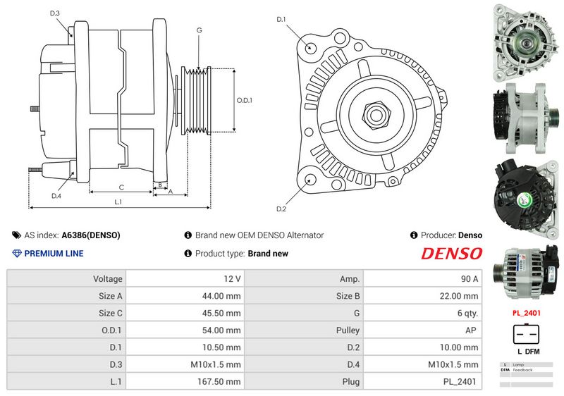 AS-PL A6386(DENSO) Alternator