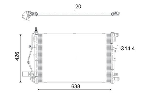 MAHLE kondenzátor, klíma AC 924 000S