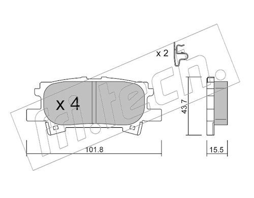 fri.tech. 635.0 Brake Pad Set, disc brake