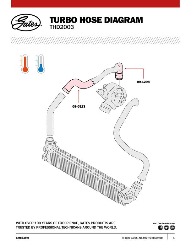 GATES 09-1298 Charge Air Hose
