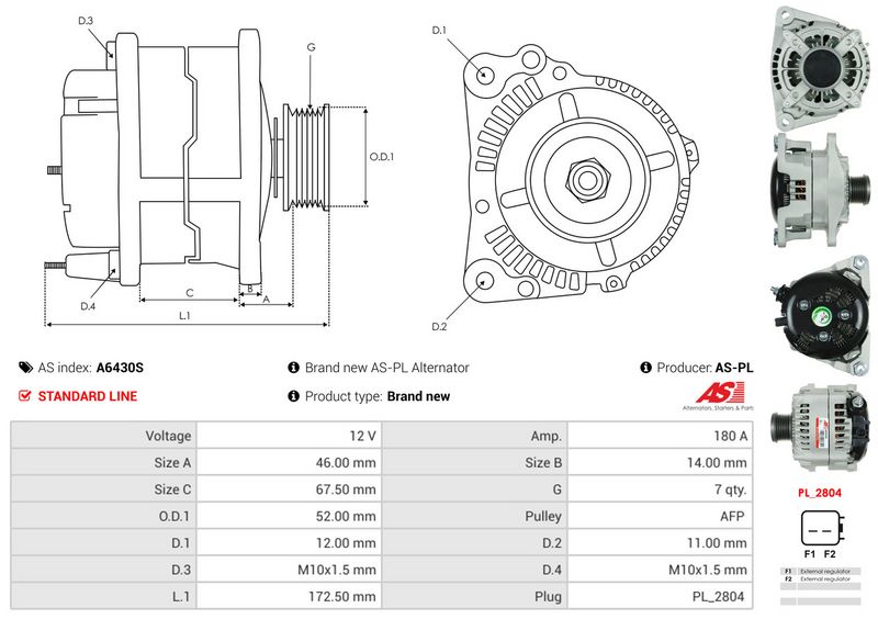 AS-PL A6430S Alternator