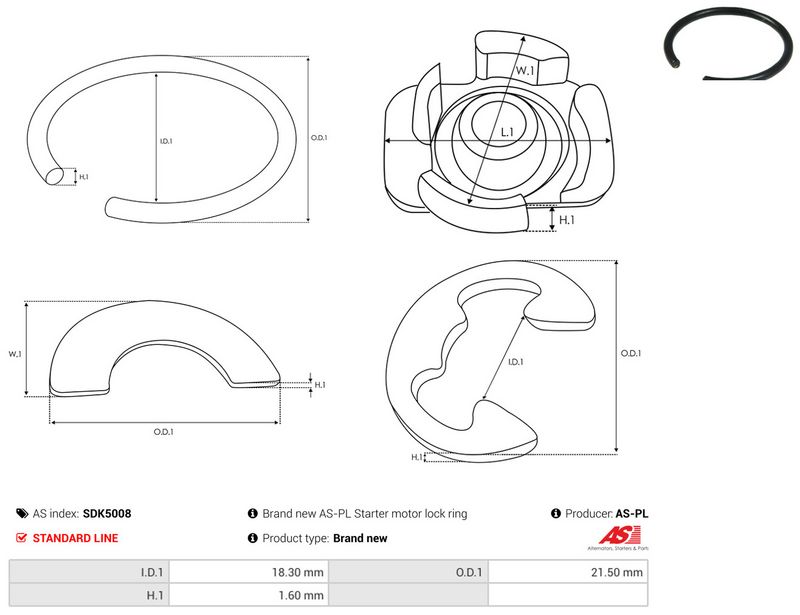 Remondikomplekt, Starter, AS-PL SDK5008
