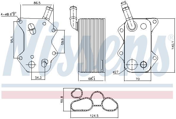 NISSENS 90660 Oil Cooler, engine oil