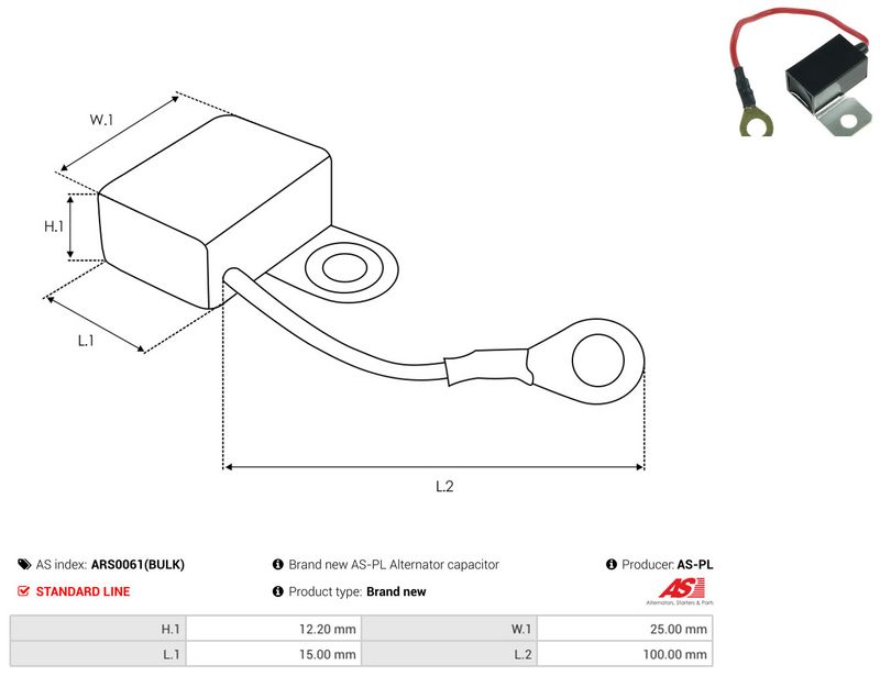 AS-PL ARS0061(BULK) Repair Set, alternator
