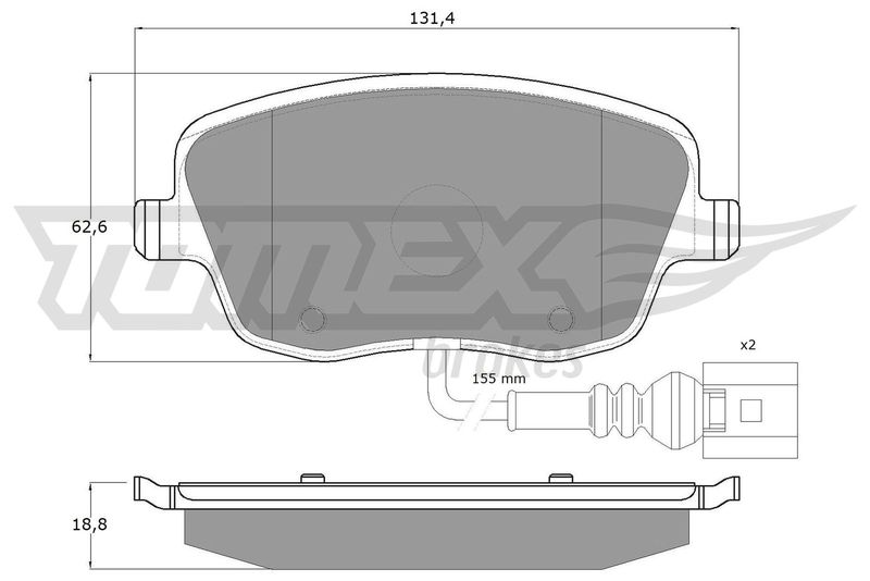 TOMEX Brakes TX 13-591 Комплект гальмівних накладок, дискове гальмо