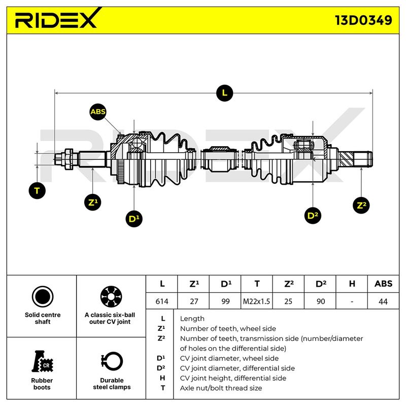 полуоска RIDEX