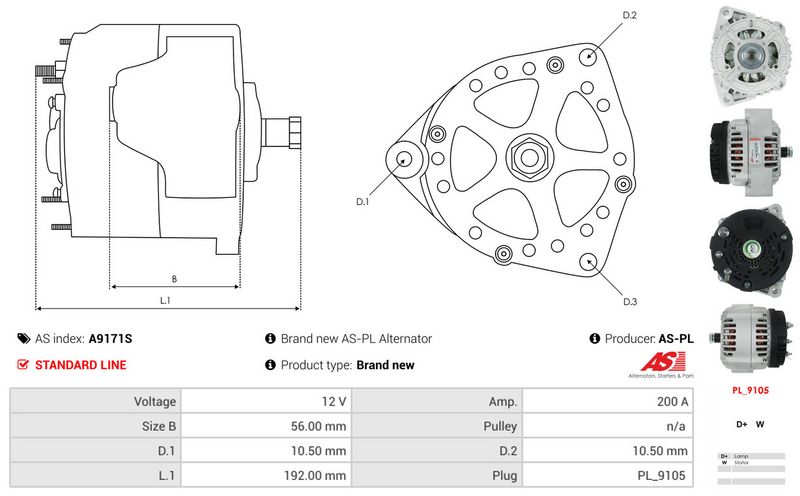 AS-PL A9171S Alternator