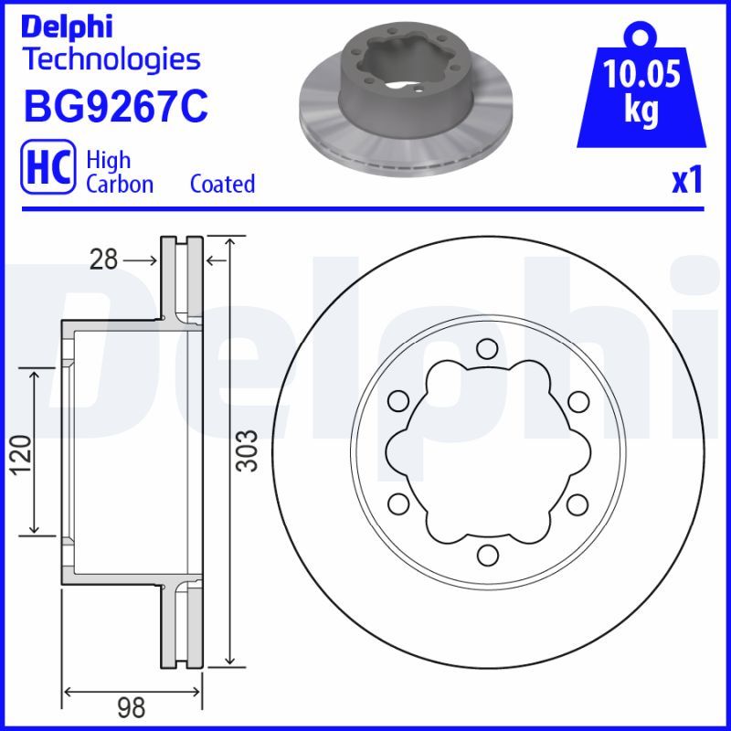 Гальмівний диск, Delphi BG9267C