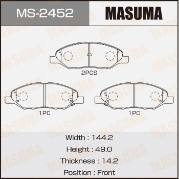 Комплект гальмівних колодок, Masuma MS-2452